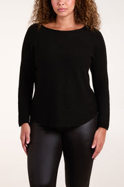 Black Boat Neck Jumper