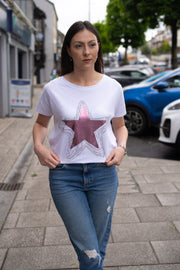 Pink Star Studded T-Shirt