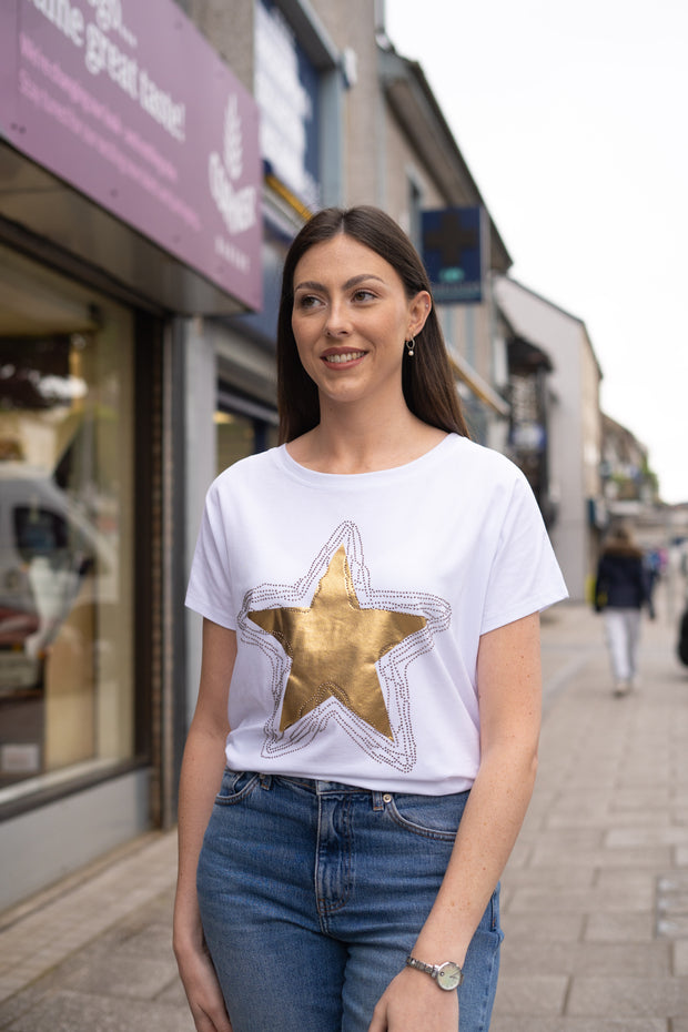 Gold Star Studded T-Shirt