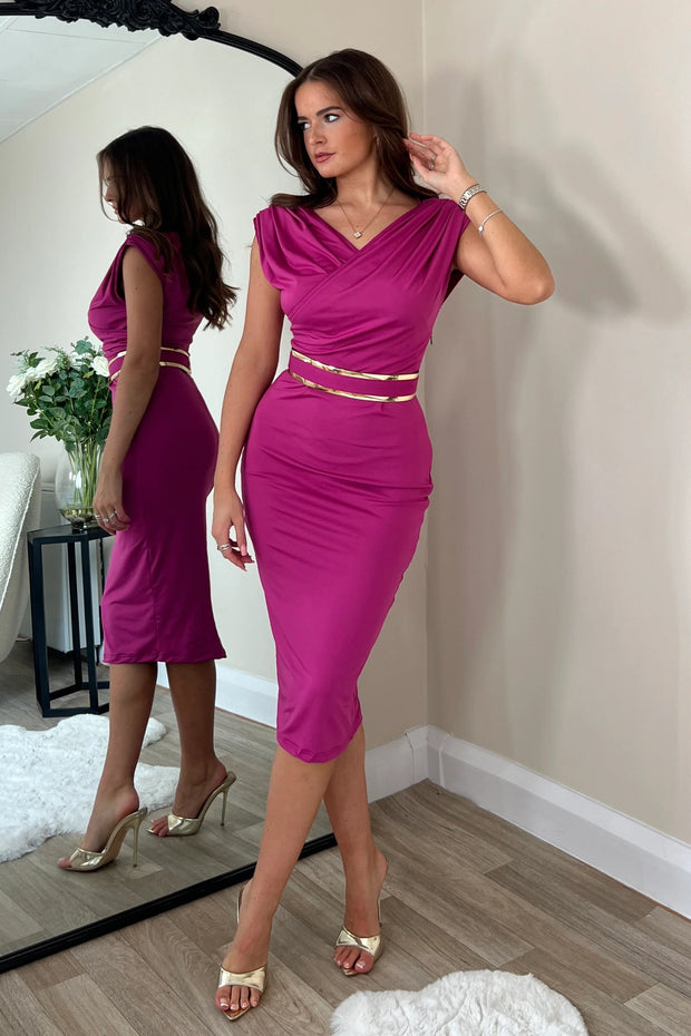 Orchid Belted Pencil Dress