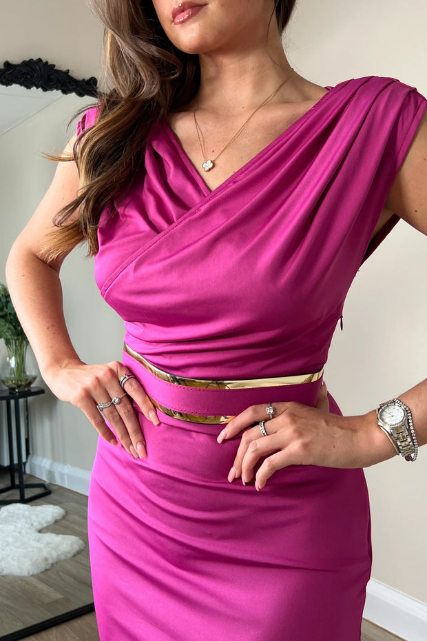 Orchid Belted Pencil Dress